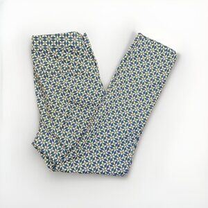 Old Navy Women's Ankle Pants Size 6 Blue White Floral Pixie Skinny High Rise EUC